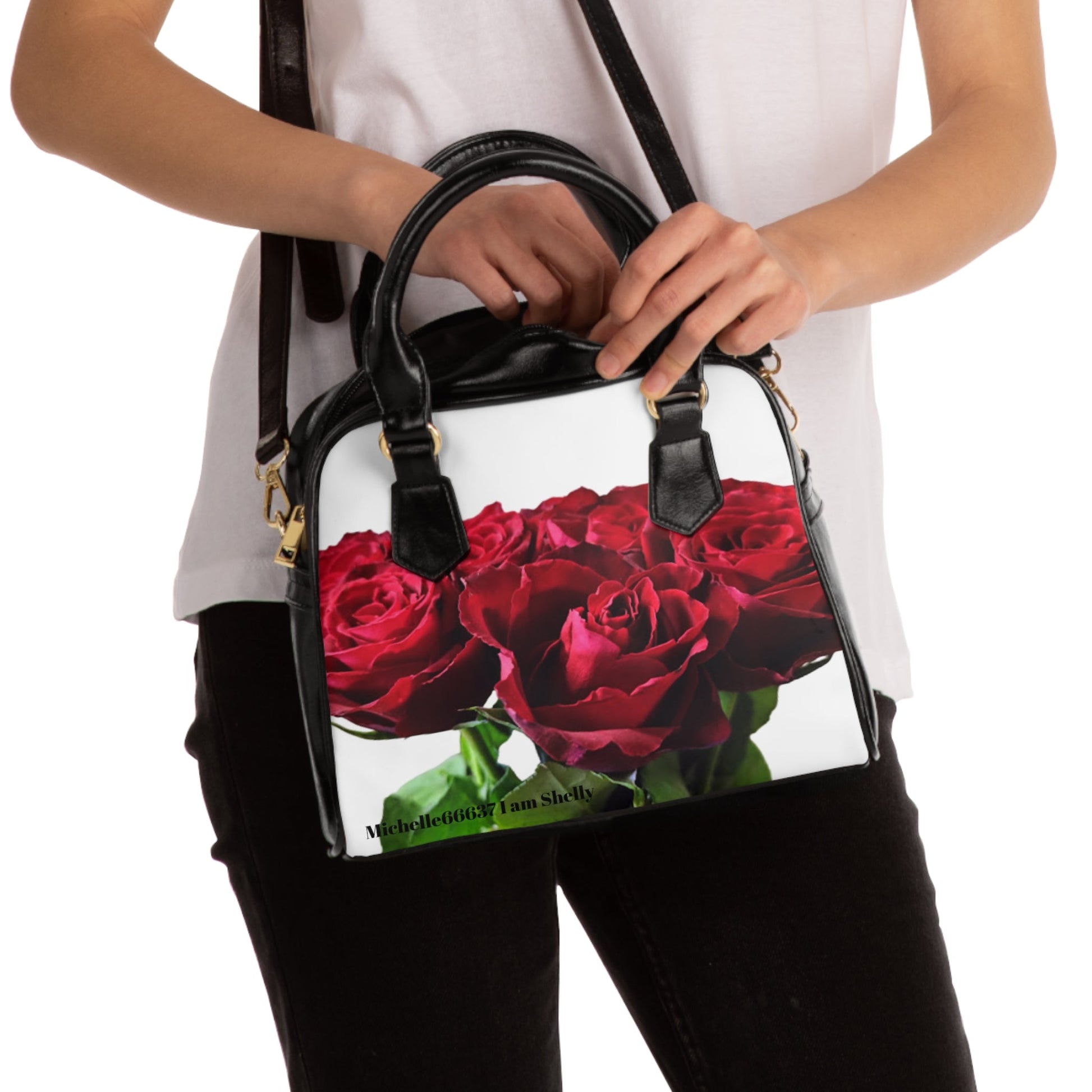 Michelle66637- Nature- PU Leather Shoulder Bag 30% OFF CODE: SHELLY 9.45’’ x 8.27’’ / Black Bags