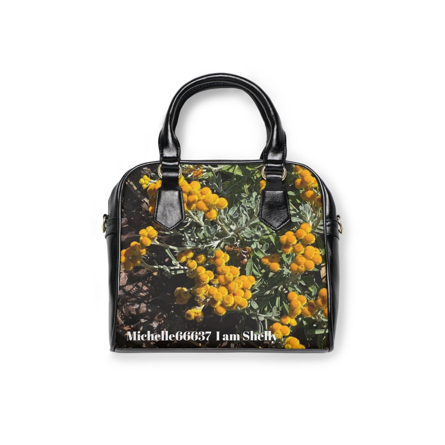 Michelle66637- Nature- PU Leather Shoulder Bag 9.45’’ x 8.27’’ / Black Bags