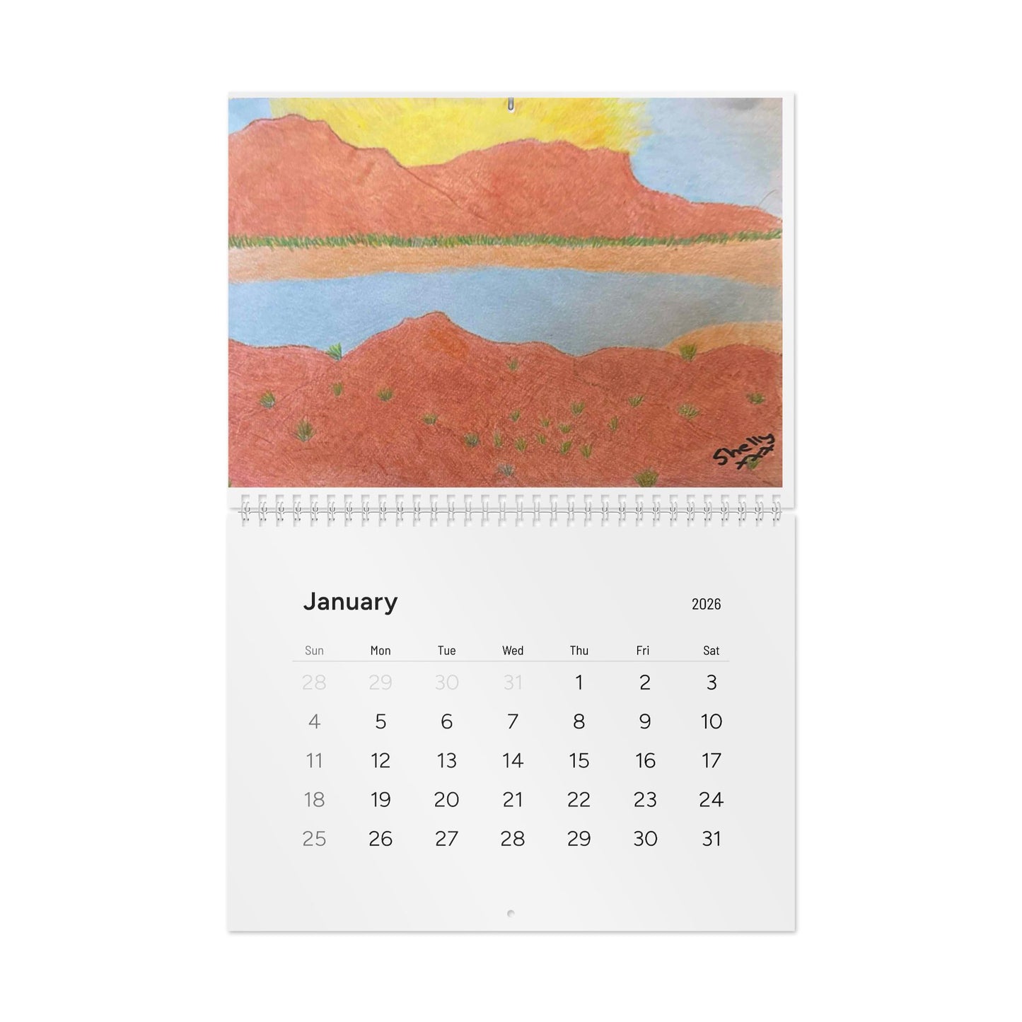 Michelle66637 I am Shelly- Drawing Becomes Healing - Standard Wall Calendar (2026)
