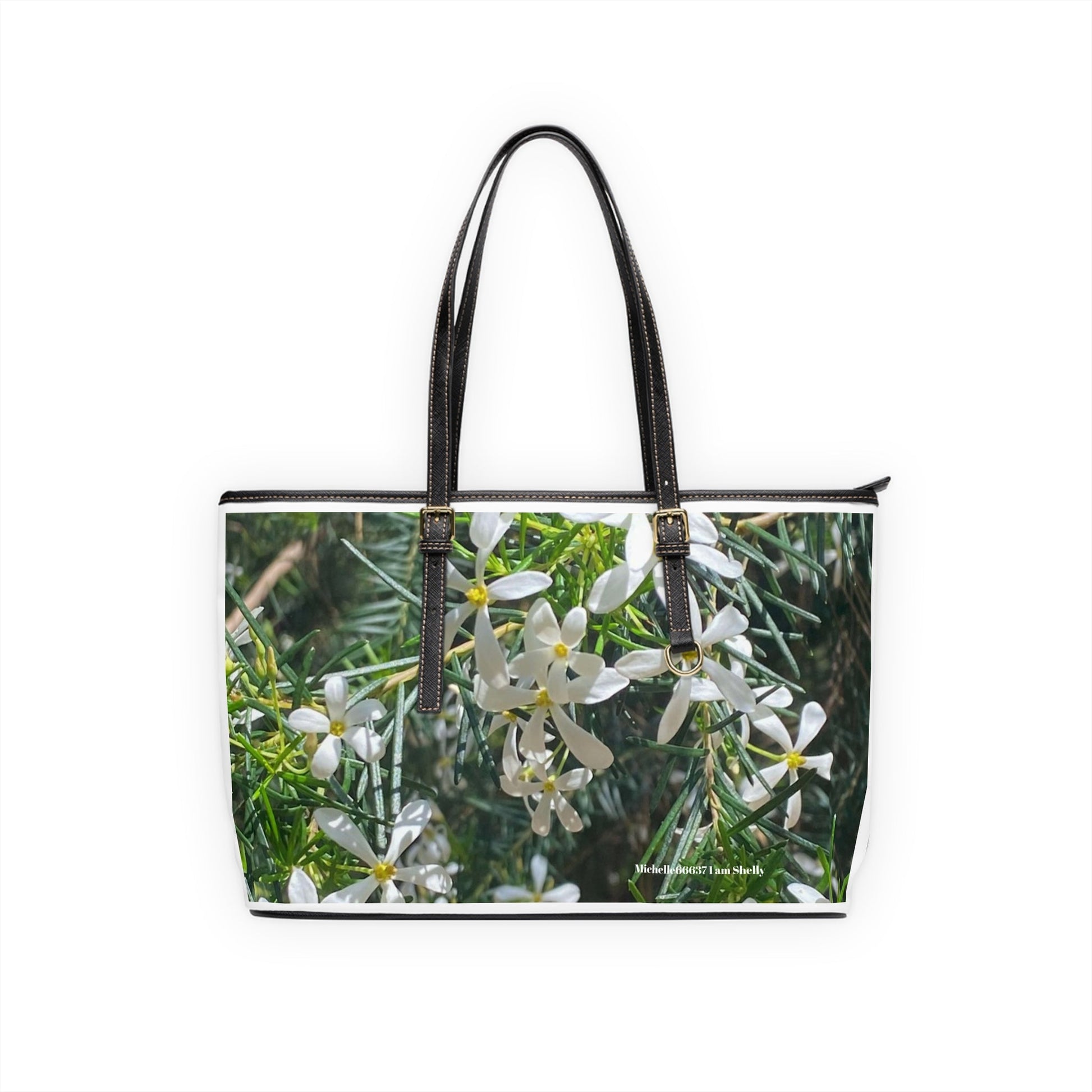 Michelle66637- Nature- PU Leather Shoulder Bag 17’’ x 11’’ / Black Bags