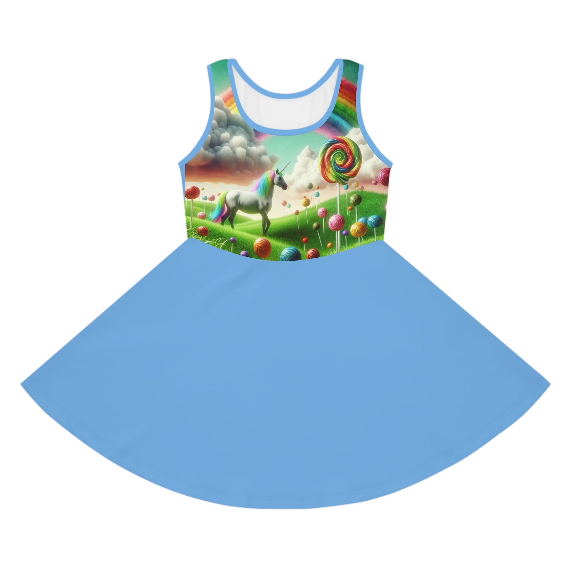 Magical Girls’ Sleeveless Sundress (AOP) Seam thread color automatically matched to design / 2T All Over Prints