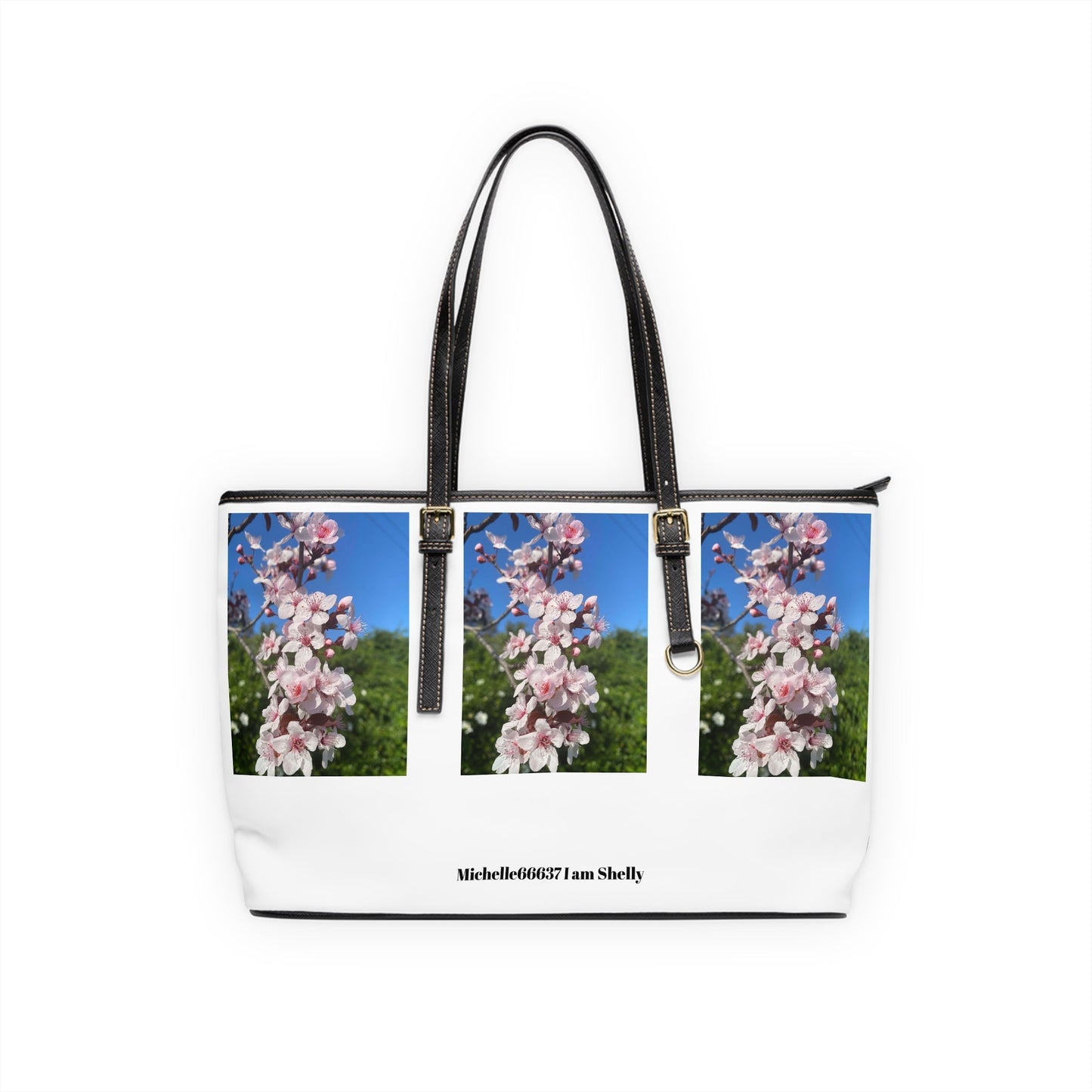 Michelle66637- Nature- PU Leather Shoulder Bag 17’’ x 11’’ / Black Bags