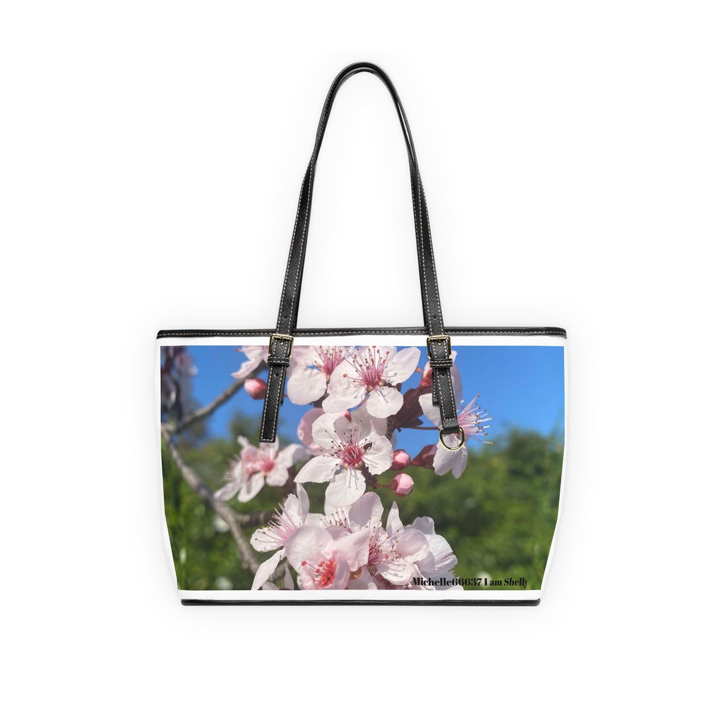 Michelle66637- Nature- PU Leather Shoulder Bag 16’’ x 10’’ / Black Bags