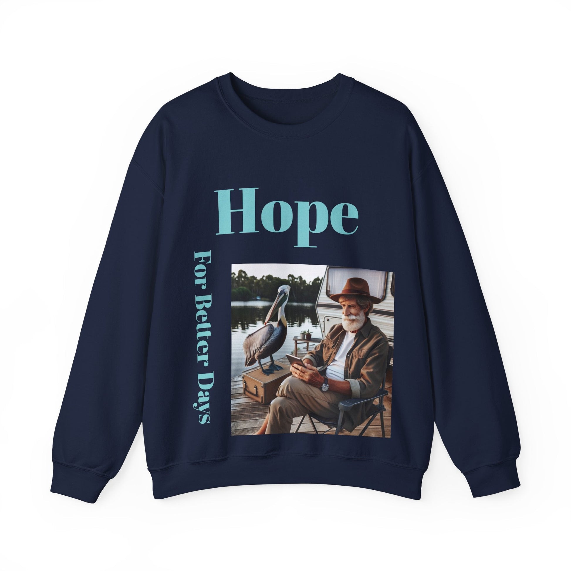 Hope For Better Days Unisex Heavy Blend™ Crewneck Sweatshirt S / Navy Sweatshirt