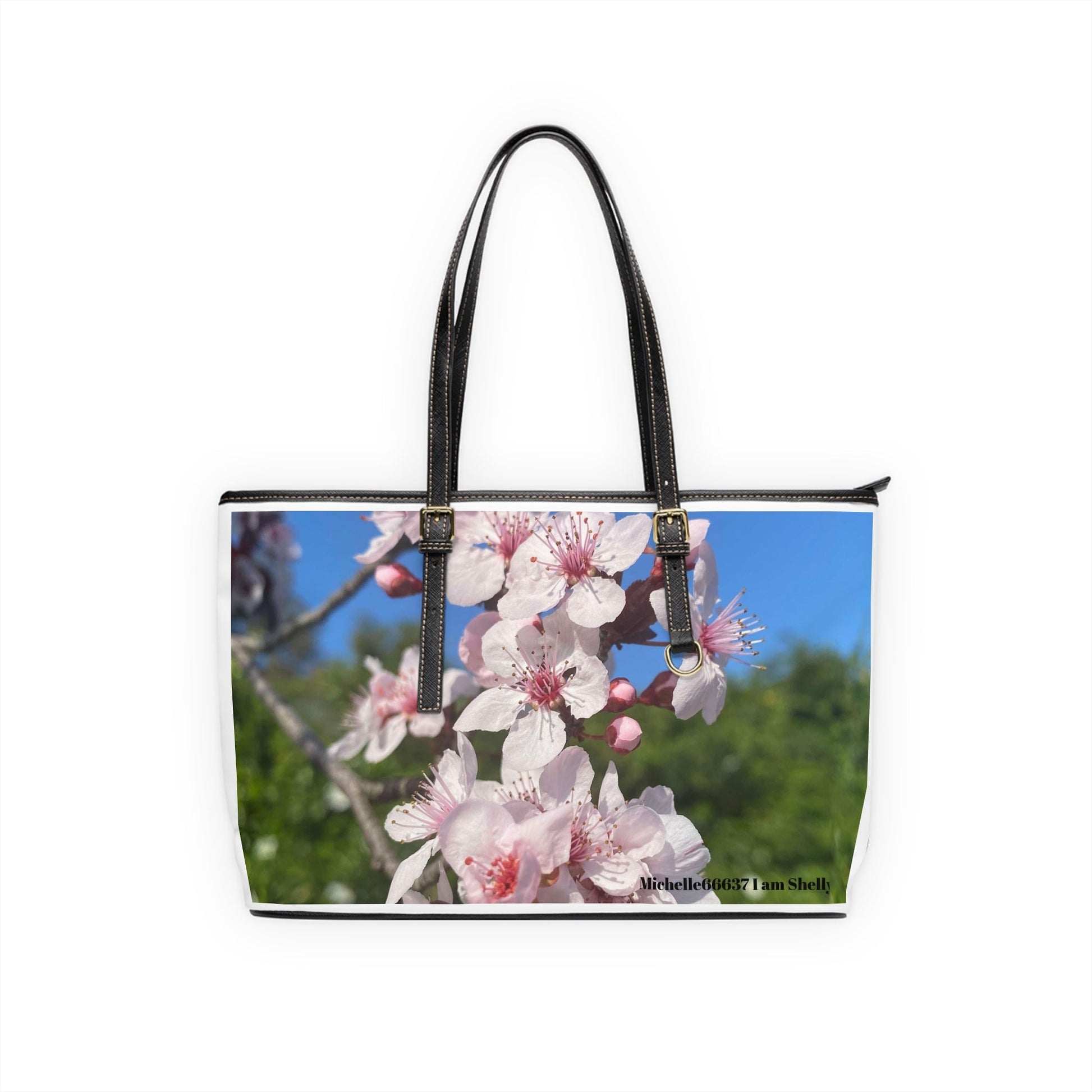 Michelle66637- Nature- PU Leather Shoulder Bag 17’’ x 11’’ / Black Bags