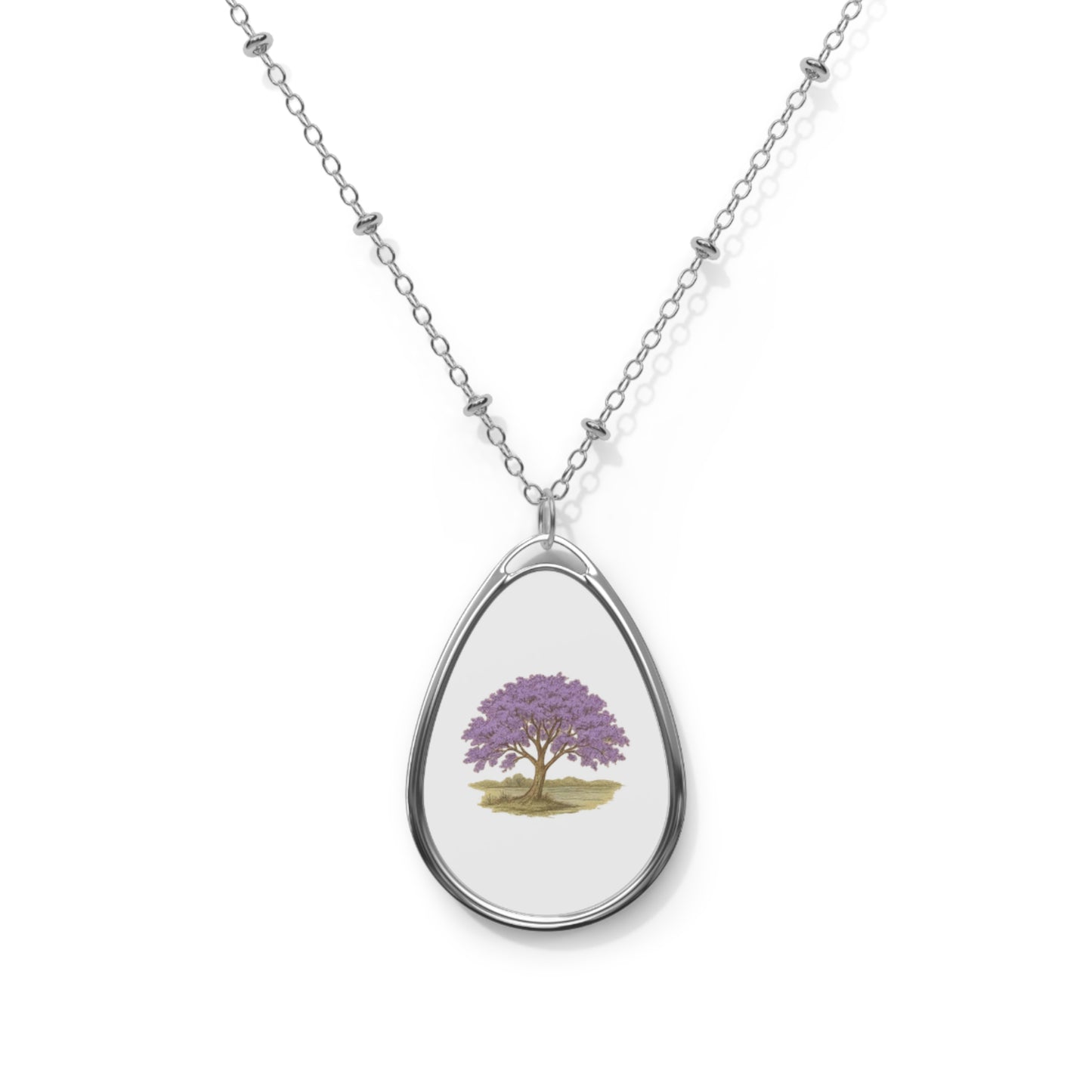 Tree of Becoming Pendant  Oval Necklace