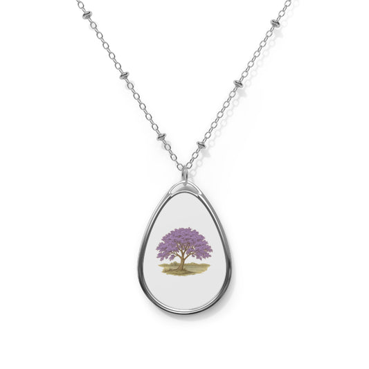 Tree of Becoming Pendant  Oval Necklace