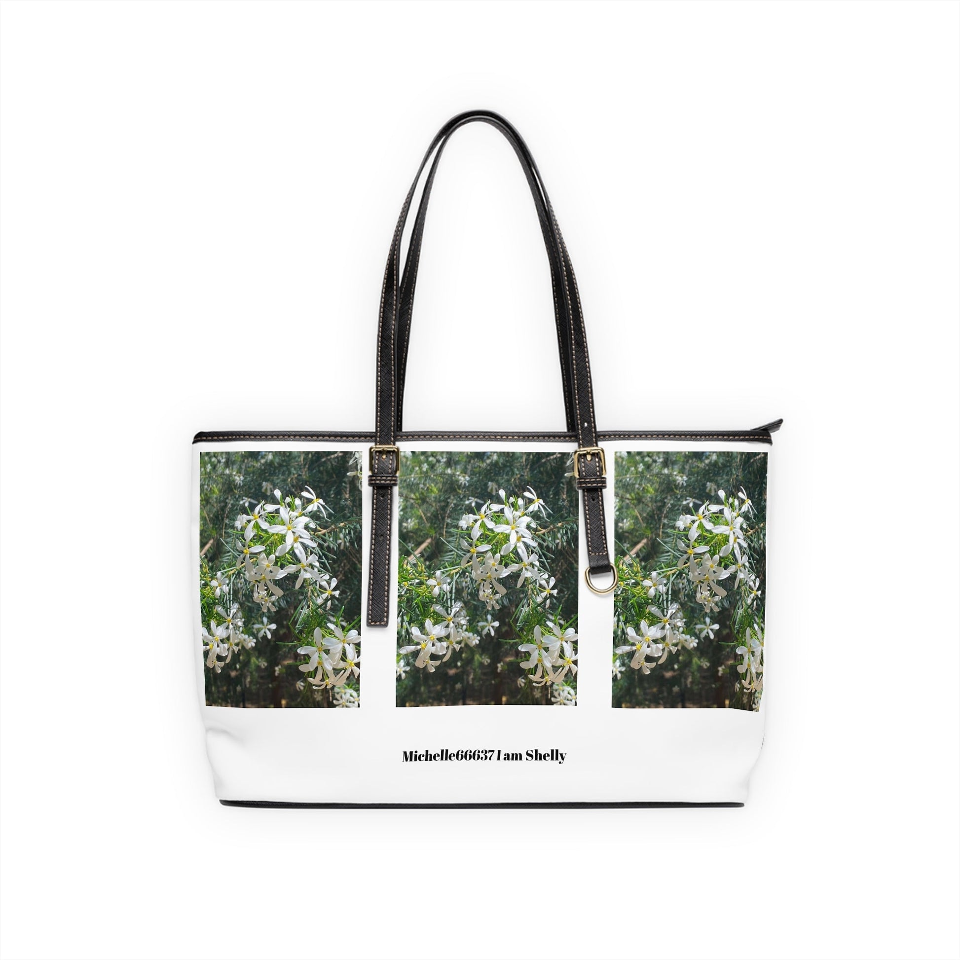 Michelle66637- Nature- PU Leather Shoulder Bag 17’’ x 11’’ / Black Bags