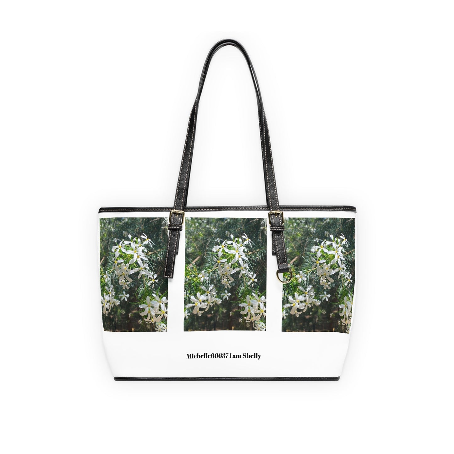 Michelle66637- Nature- PU Leather Shoulder Bag 16’’ x 10’’ / Black Bags