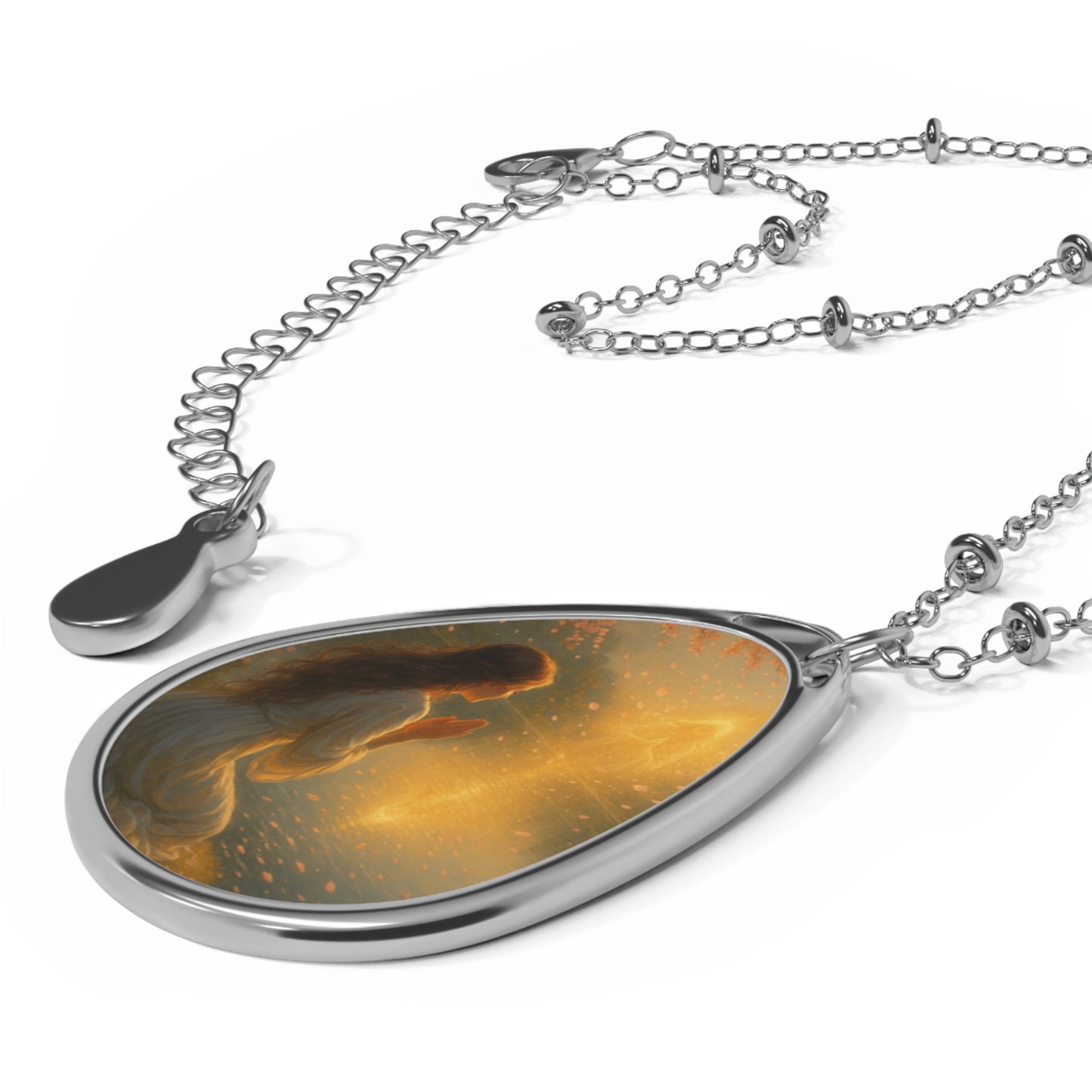 Muse Evolves — Teardrop Pendant Description: A luminous teardrop pendant capturing the moment of transformation.