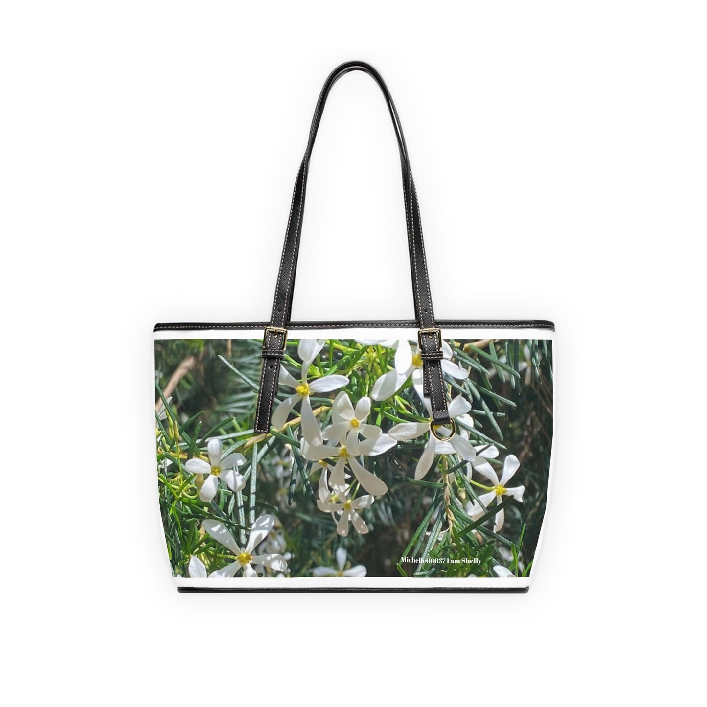 Michelle66637- Nature- PU Leather Shoulder Bag 16’’ x 10’’ / Black Bags