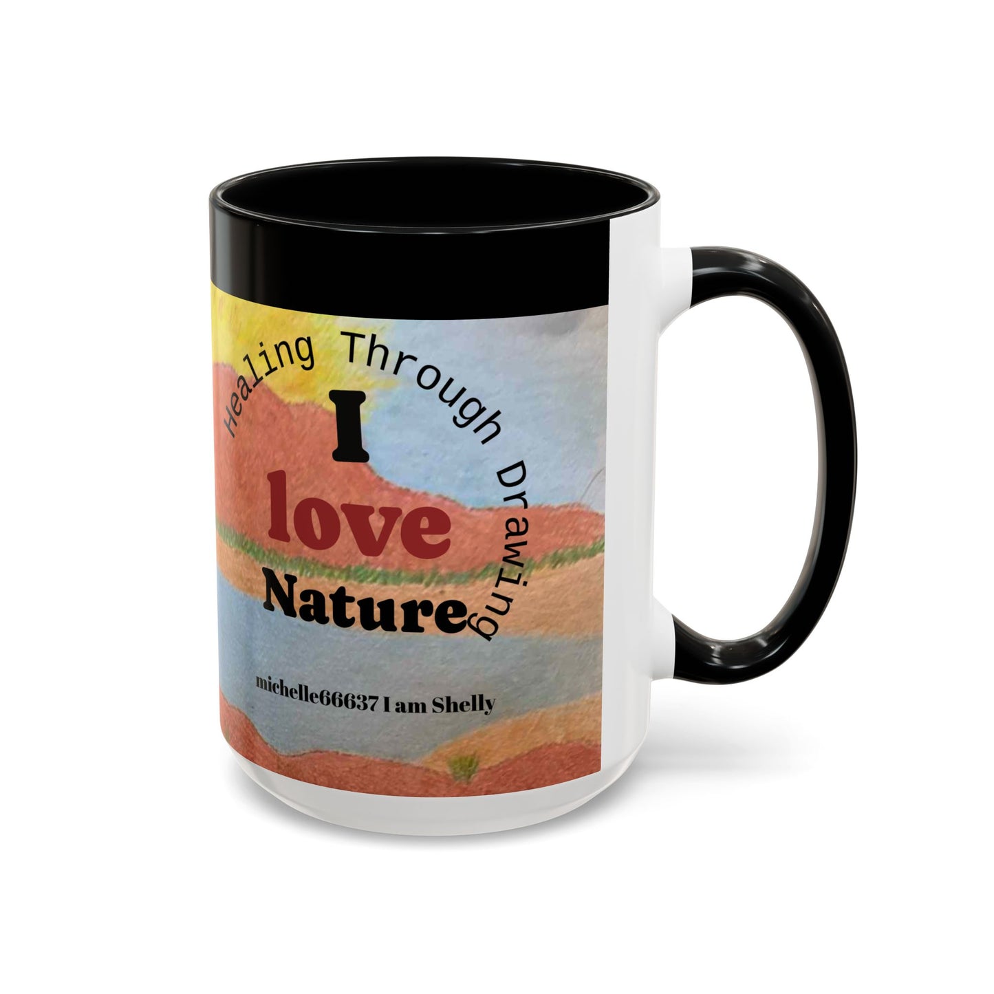 Healing With Art Therapy  Accent Coffee Mug (11, 15oz)