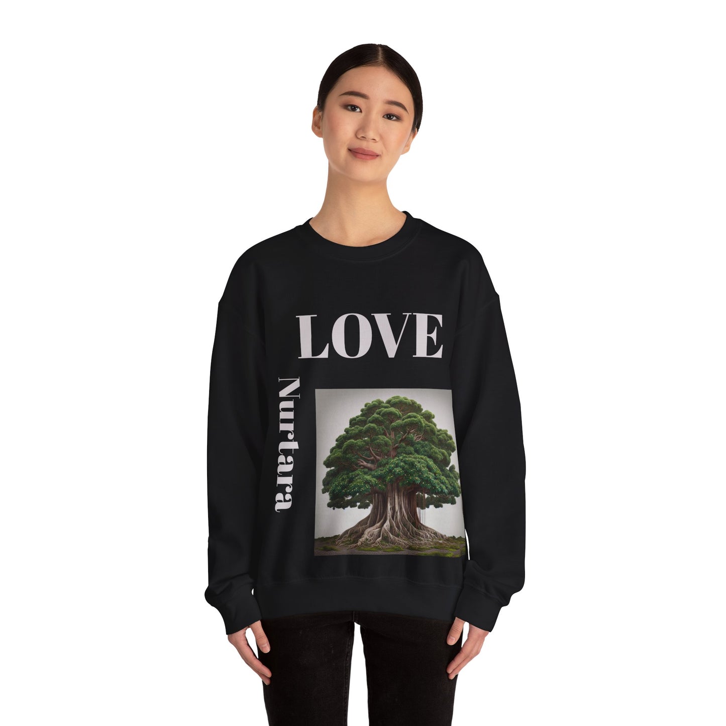 Nurtara  The one who nourishes — a name of roots, rivers, and quiet generosity. Unisex Heavy Blend™ Crewneck Sweatshirt