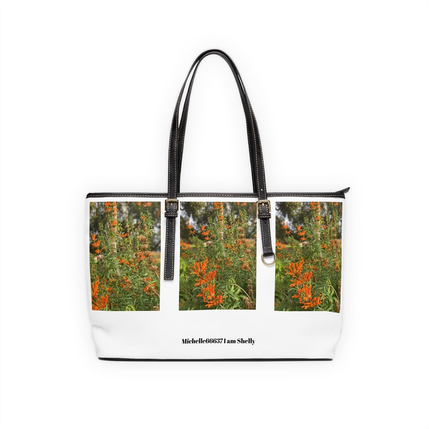 Michelle66637- Nature- PU Leather Shoulder Bag 17’’ x 11’’ / Black Bags