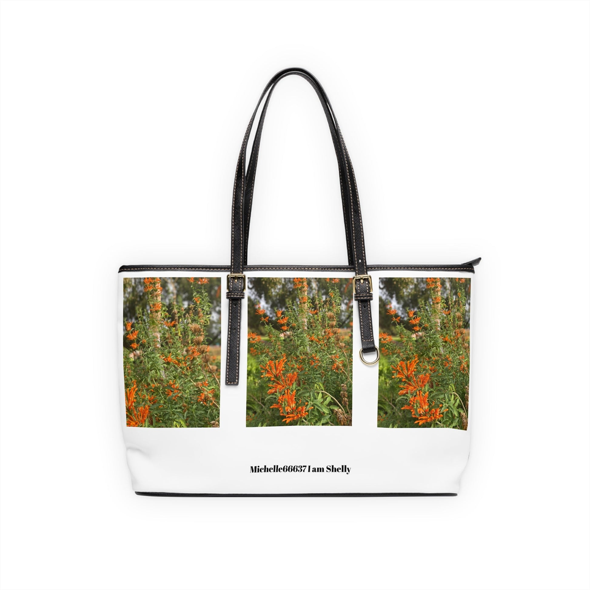 Michelle66637- Nature- PU Leather Shoulder Bag 17’’ x 11’’ / Black Bags