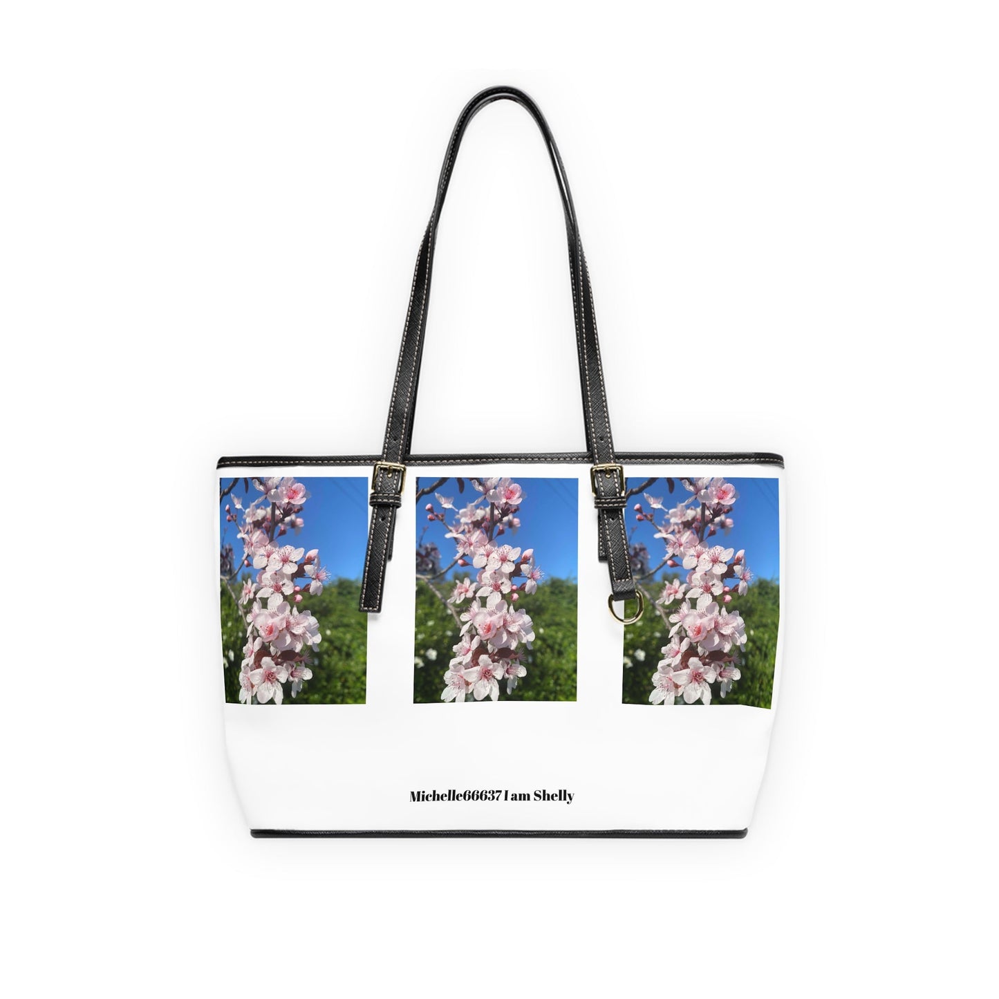 Michelle66637- Nature- PU Leather Shoulder Bag 16’’ x 10’’ / Black Bags