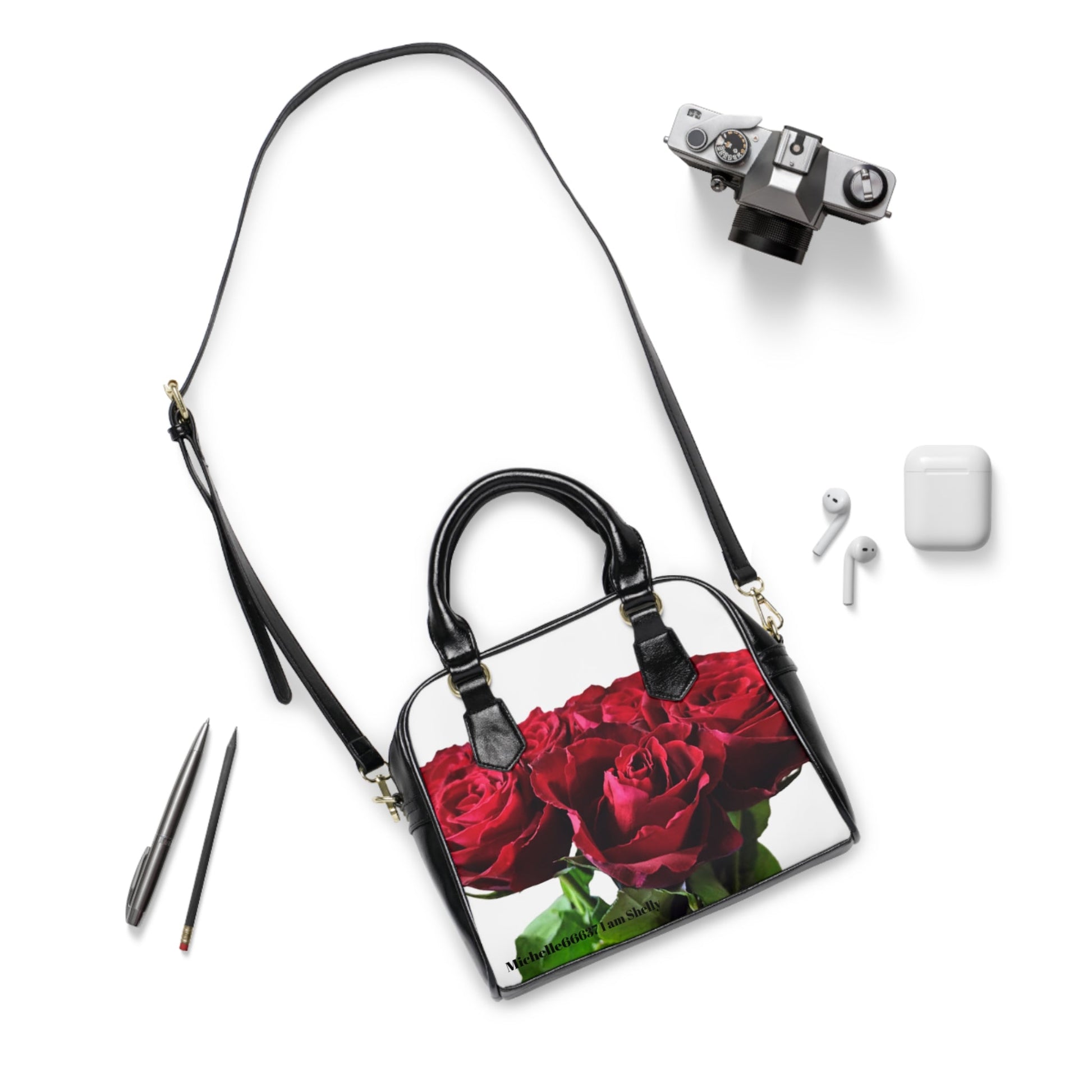 Michelle66637- Nature- PU Leather Shoulder Bag 30% OFF CODE: SHELLY 9.45’’ x 8.27’’ / Black Bags