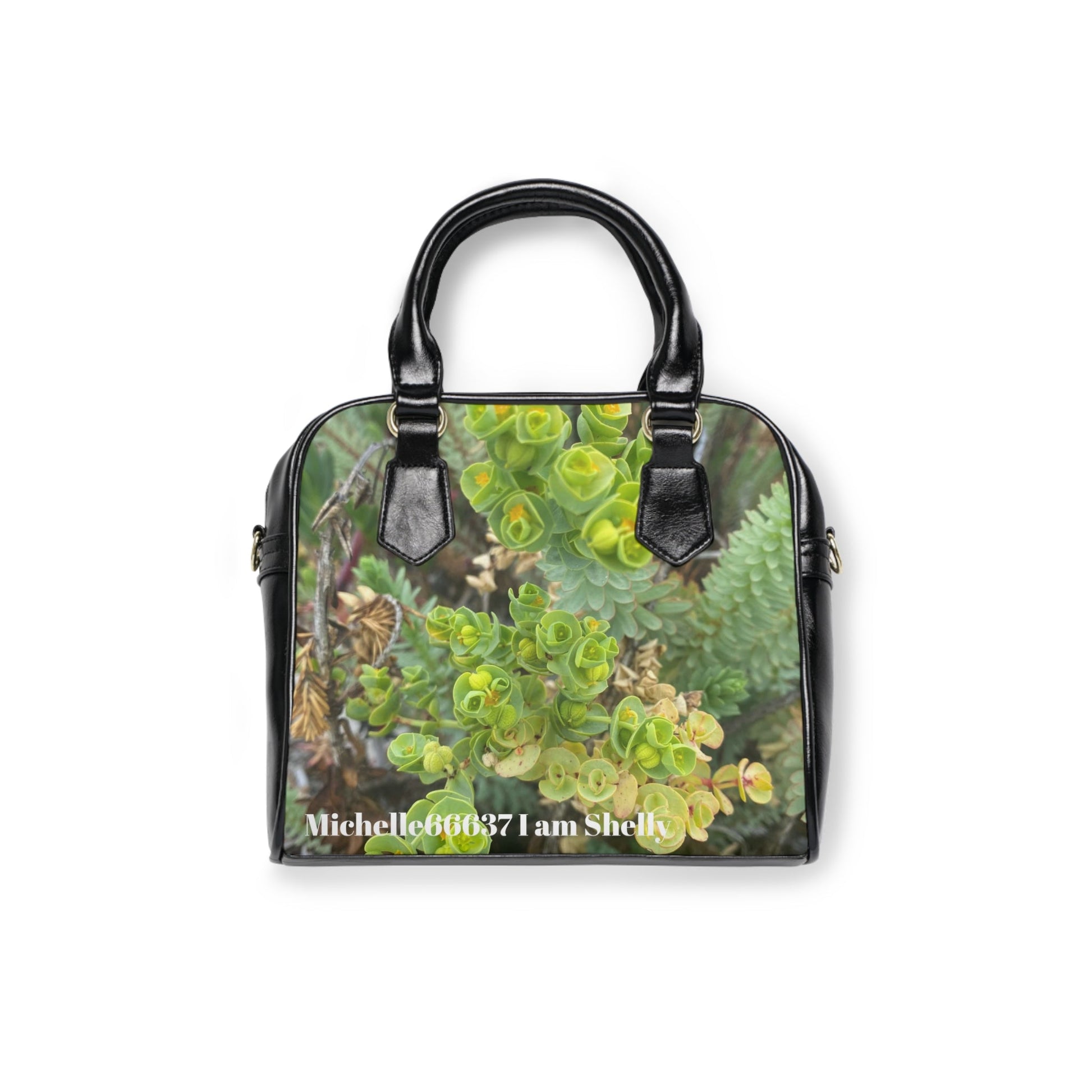 Michelle66637- Nature- PU Leather Shoulder Bag 9.45’’ x 8.27’’ / Black Bags