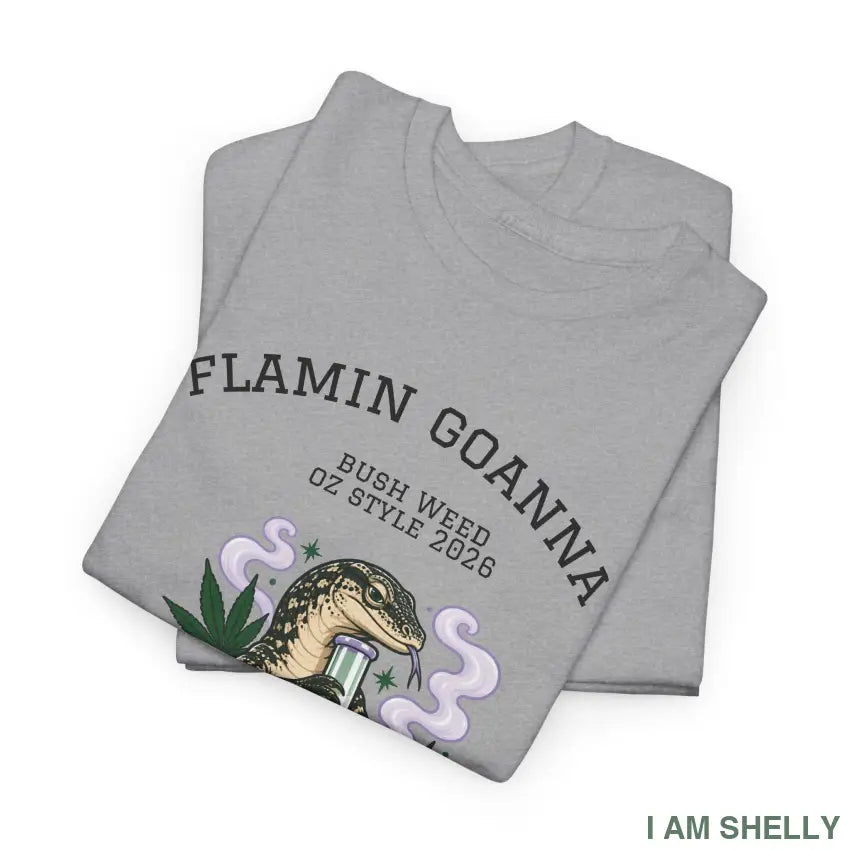 Flamin’ Goanna Snake and Cannabis Graphic T-Shirt - T-Shirt