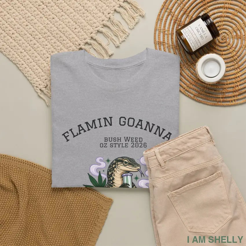 Flamin’ Goanna Snake and Cannabis Graphic T-Shirt - T-Shirt