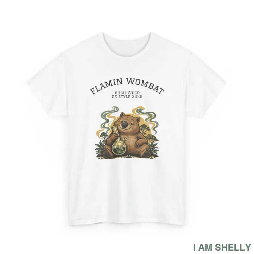 Flamin’ Wombat Graphic T-Shirt – Cute Wildlife Animal Tee - T-Shirt