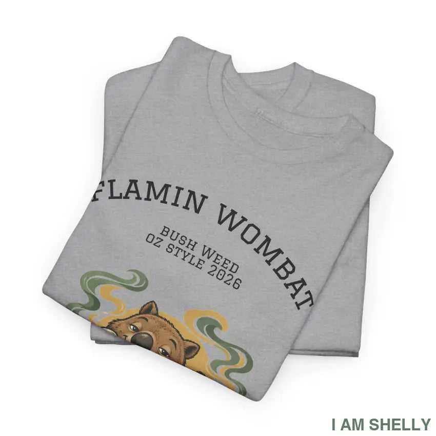 Flamin’ Wombat Graphic T-Shirt – Cute Wildlife Animal Tee - T-Shirt