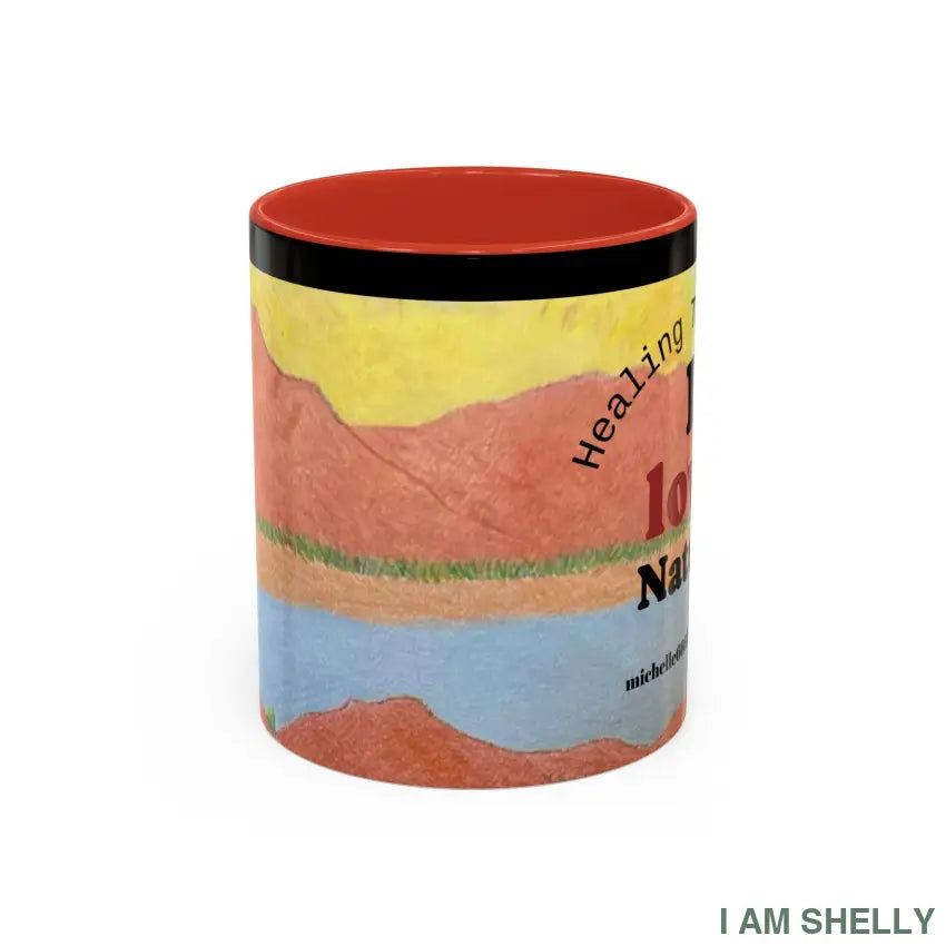 Healing With Art Therapy Accent Coffee Mug (11 15oz) 11oz / Red Mug