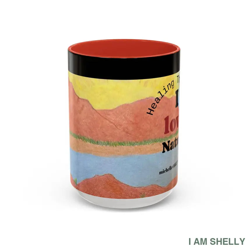 Healing With Art Therapy Accent Coffee Mug (11 15oz) 15oz / Red Mug