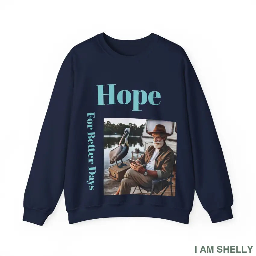 Hope For Better Days Unisex Heavy Blend™ Crewneck Sweatshirt S / Navy Sweatshirt