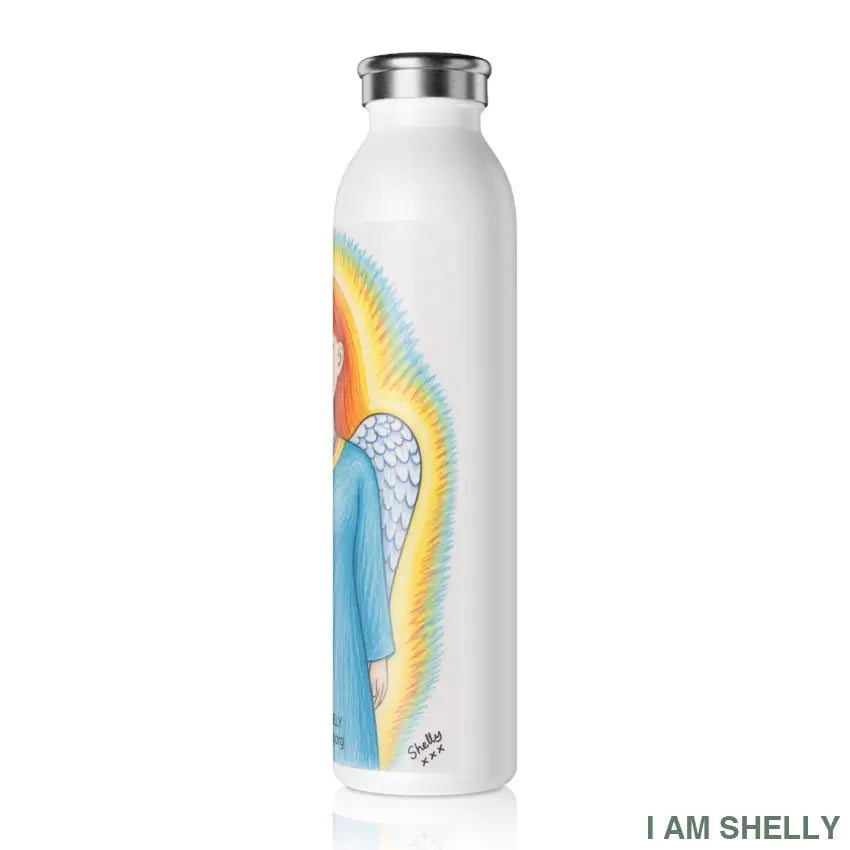 I Am Shelly Angel Portrait Slim Water Bottle - 20oz / White - Mug