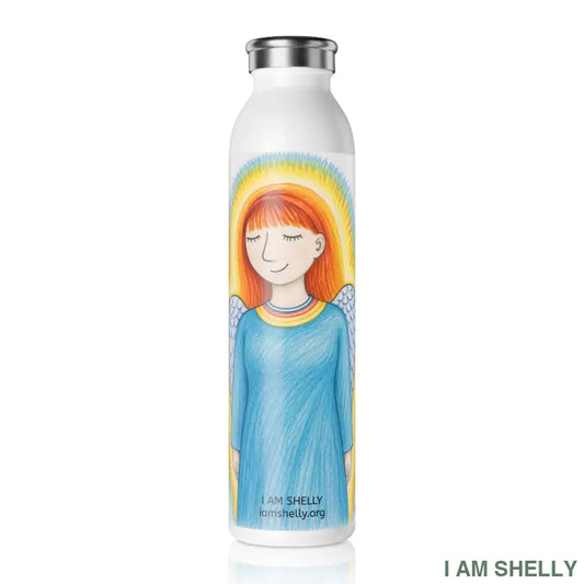 I Am Shelly Angel Portrait Slim Water Bottle - 20oz / White - Mug