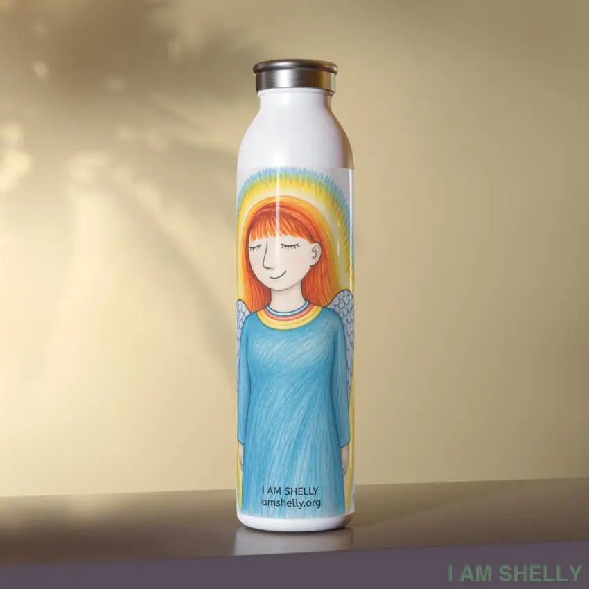 I Am Shelly Angel Portrait Slim Water Bottle - 20oz / White - Mug