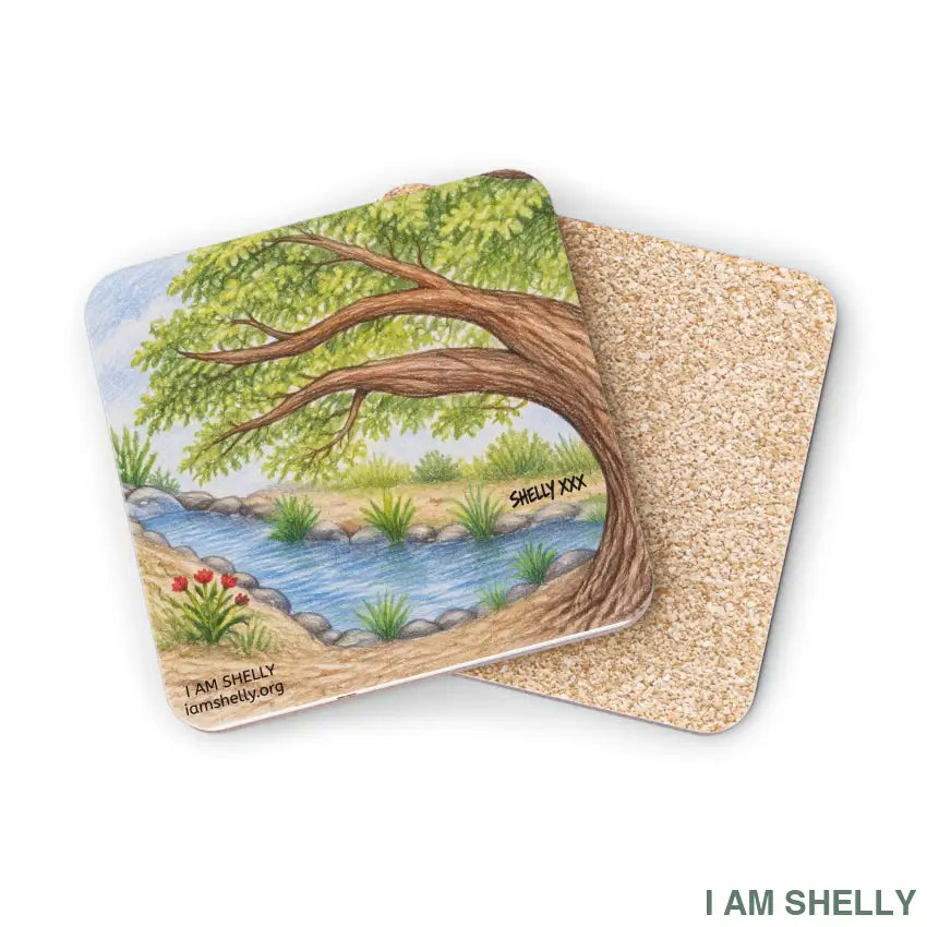 Lakefront Tree Landscape Nature Coasters - Home Decor
