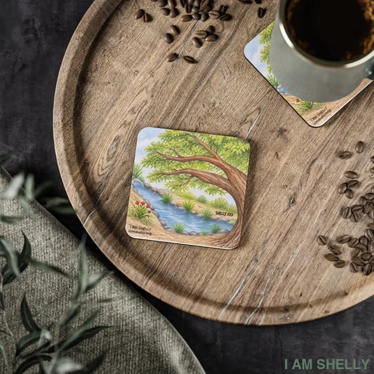 Lakefront Tree Landscape Nature Coasters - Square / 3.7’’ x 3.7’’ / 1pc - Home Decor