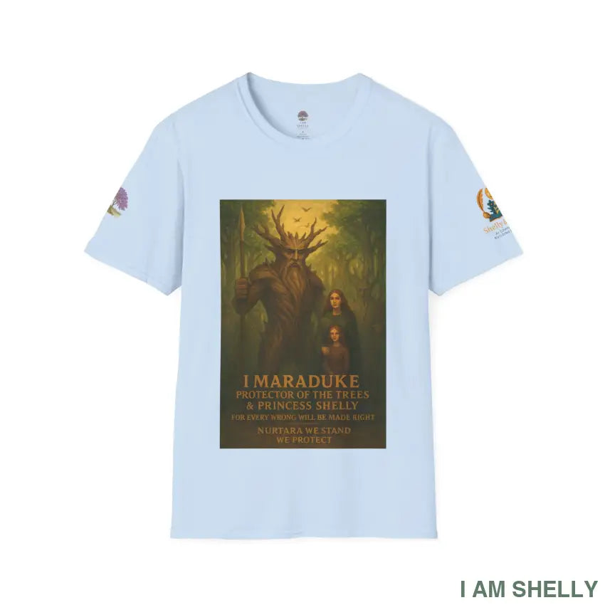 Maraduke Tree Warrior- ’ Where Trees stand I stand Where Shelly walks I guard’ Light Blue / S T-Shirt