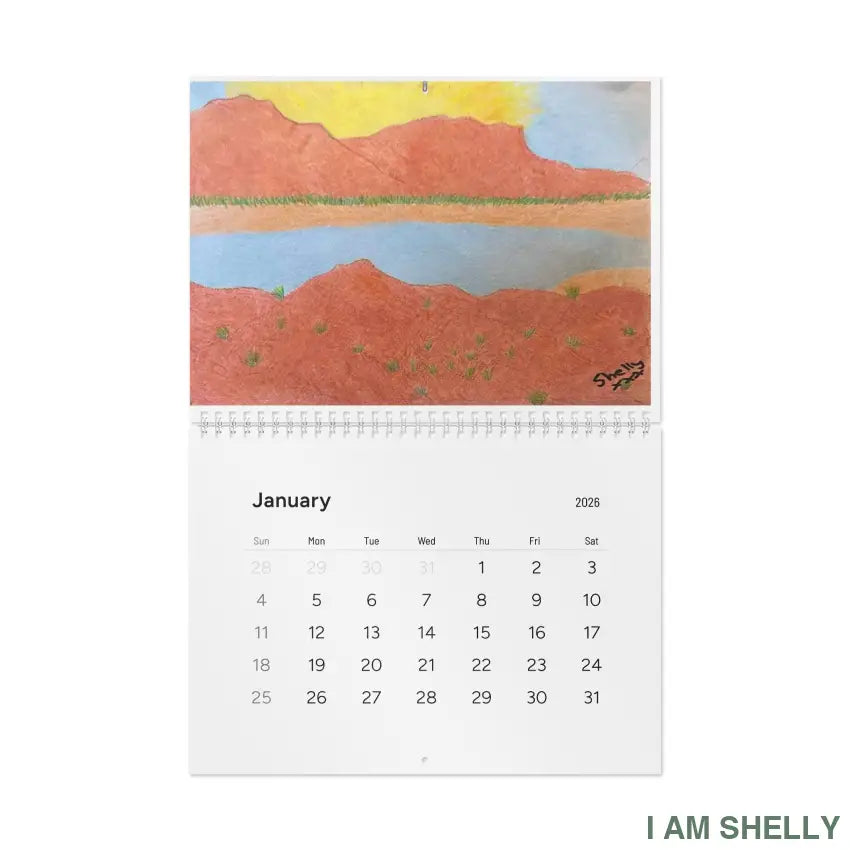 Michelle66637 I am Shelly- Drawing Becomes Healing - Standard Wall Calendar (2026) 11’’ x 8.2’’ / Matte Calendar
