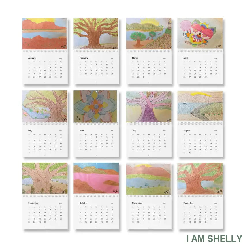 Michelle66637 I am Shelly- Drawing Becomes Healing - Standard Wall Calendar (2026) Calendar