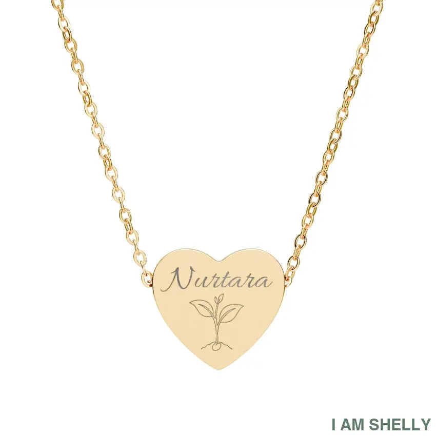 Nurtara Heart Pendant – A Symbol of Roots Growth & Quiet Strength - One Size / 18K Gold PVD coating - Accessories