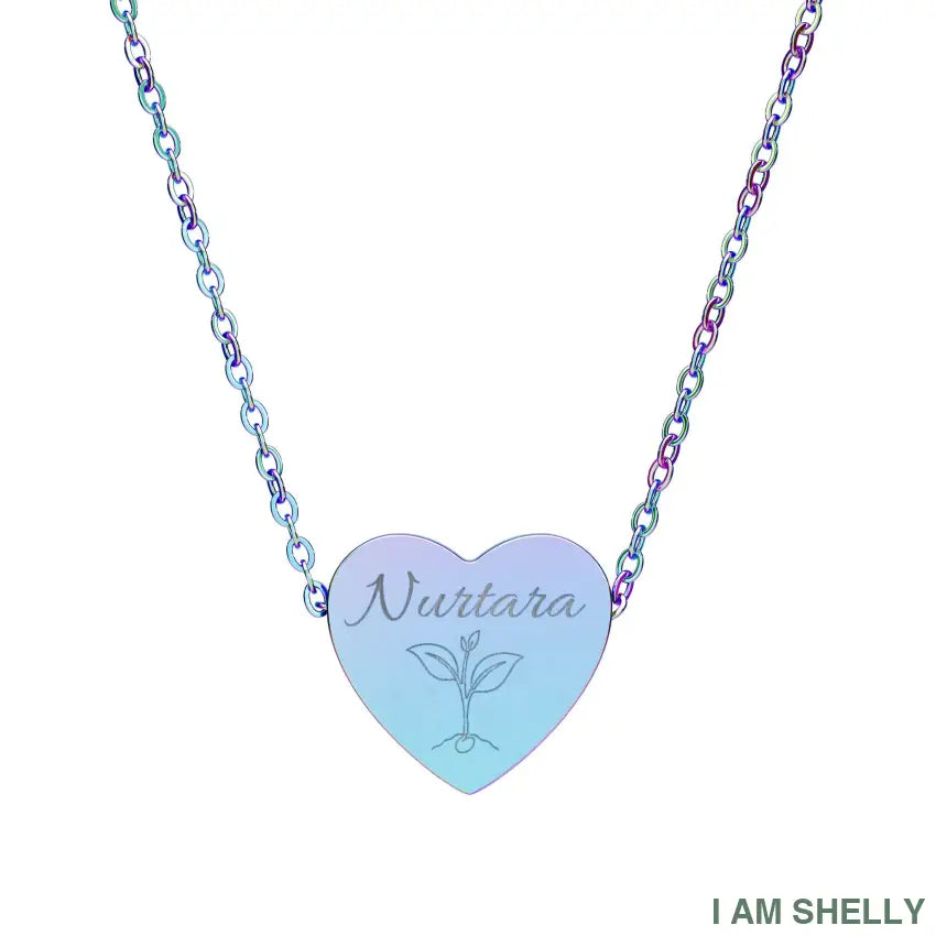 Nurtara Heart Pendant – A Symbol of Roots Growth & Quiet Strength - One Size / Rainbow PVD coating - Accessories
