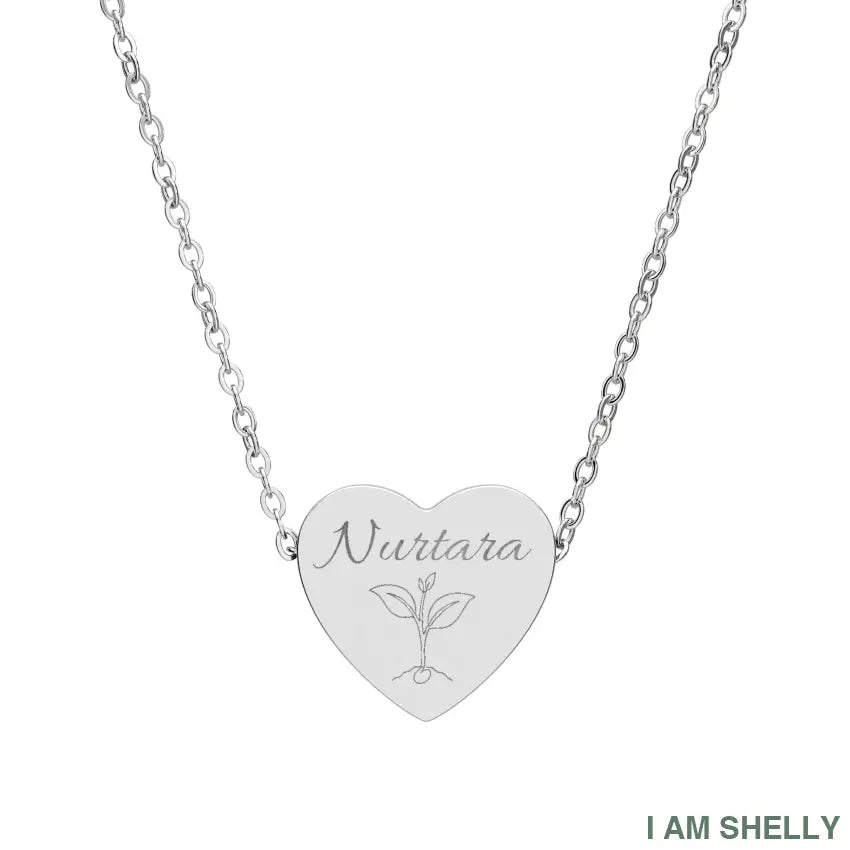 Nurtara Heart Pendant – A Symbol of Roots Growth & Quiet Strength - One Size / Stainless Steel (No coating)