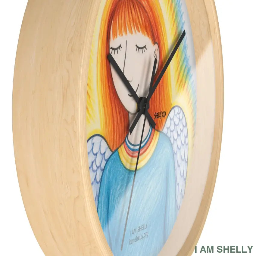 Shelly Angel Spiritual Wall Clock – Colorful Rainbow Angel Home Decor - Home Decor