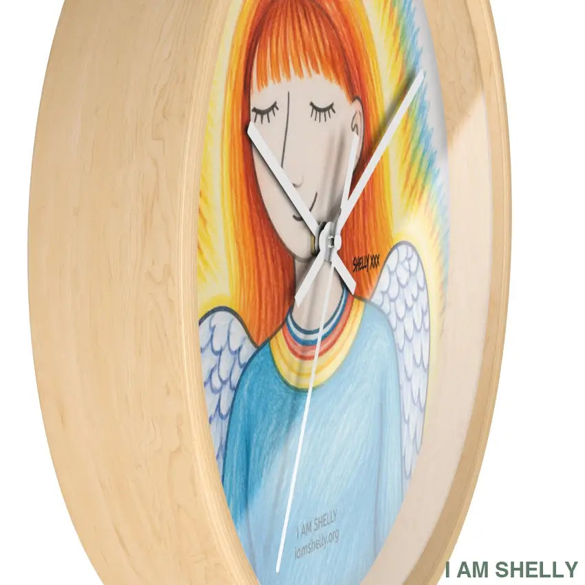 Shelly Angel Spiritual Wall Clock – Colorful Rainbow Angel Home Decor - Home Decor