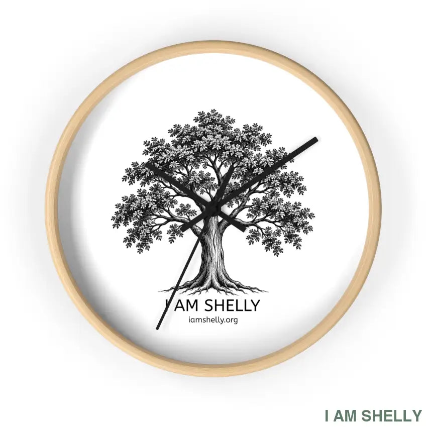 Tree Wall Clock - Wooden Base / Black / 10’’ - Home Decor