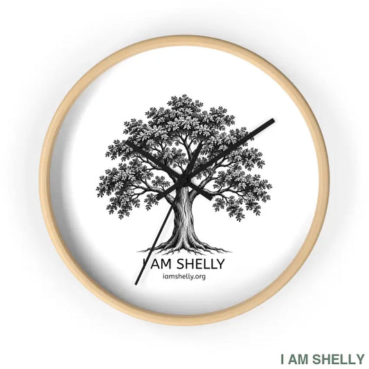 Tree Wall Clock - Wooden Base / Black / 10’’ - Home Decor